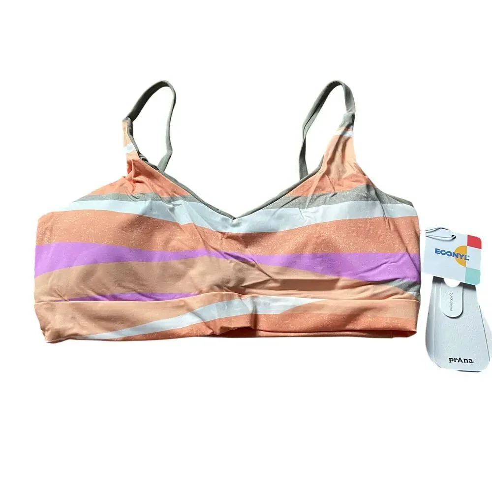 Prana Willow Falls Reversible Swim Top Women's L Waves Bikini Beach Vacation